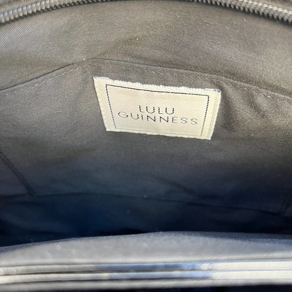 Lulu Guinness Women's Black Twill White Floral Pattern Shoulder Strap Totes Bag - Picture 9 of 12